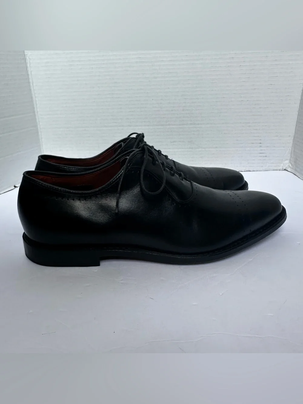 Allen Edmonds Men’s Black Vernon Almond Toe Leather Dress Oxford Shoes- Size 11